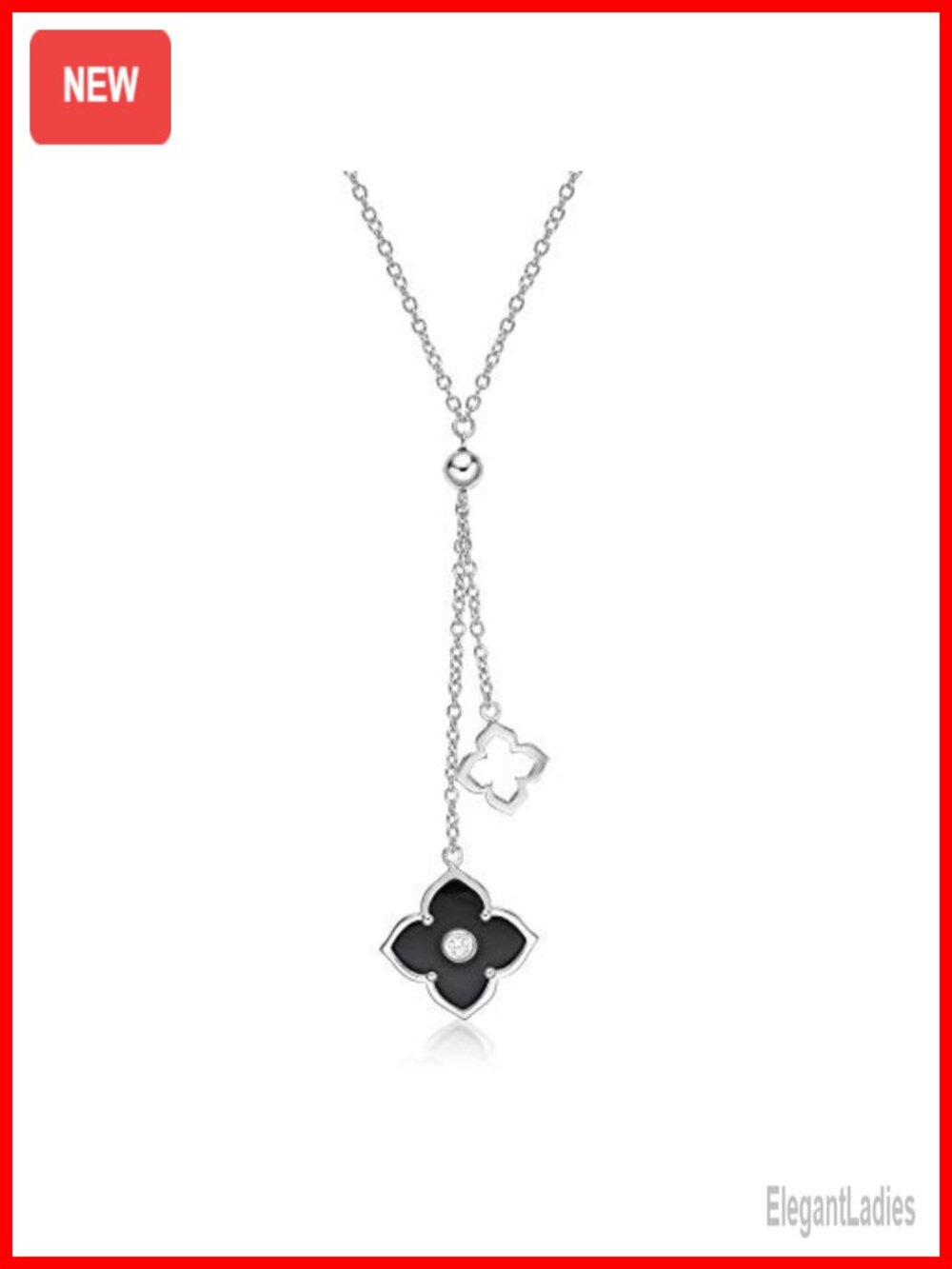 Gold Plated Sterling Silver Double Flower Pendant Necklace